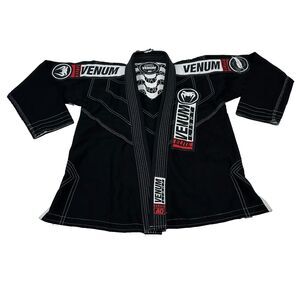 Venum Unisex Brazilian Jiu-Jitsu Gi Jacket Black Lightweight Elite Cotton A0